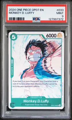 2024 ONE PIECE OP07-500 YEARS IN THE FUTURE #033 MONKEY D. LUFFY PSA 9 - Image 1