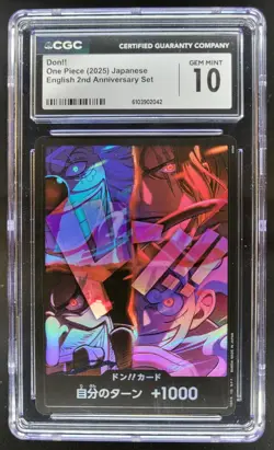 2025 ONE PIECE CCG DON!! JAPANESE 2ND ANNIVERSARY CGC 10 D PT - Image 1