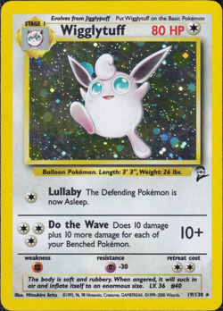 Holo Wigglytuff 19/130 - Base Set 2 Rare Pokemon Card MP - Image 1