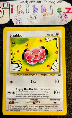 Snubbull 55/64 LP Neo Revelation Pokemon Card! - Image 1