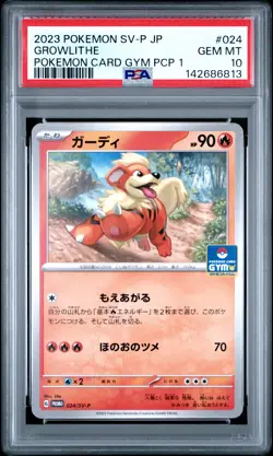 2023 POKEMON JPN SV-P PROMO POKEMON CARD GYM PROMO CARD PACK 1 GROWLITHE PSA 10 - Image 1