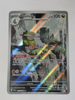 Pokemon TCG Fraxure 077/064 Shrouded Fable Illustration Rare Holo Card - Image 1