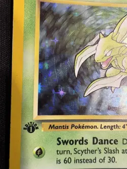 Pokemon Scyther Jungle 10/64 1st Edition Holo 1999 WOTC TCG Card - MP - Image 2
