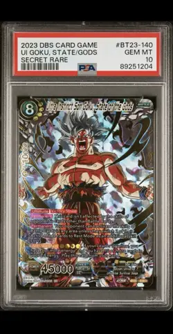 Dragon Ball Super Card Game PSA 10 Ultra Instinct Son Goku State of the Gods SCR - Image 1