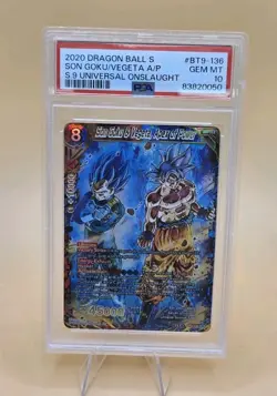 2020 DBS Card Game Son Goku & Vegeta, Apex of Power -secret Rare PSA 10 - Image 1