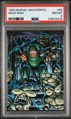 1992 MARVEL MASTERPIECES #52 MOLE MAN PSA 8 - Image 1