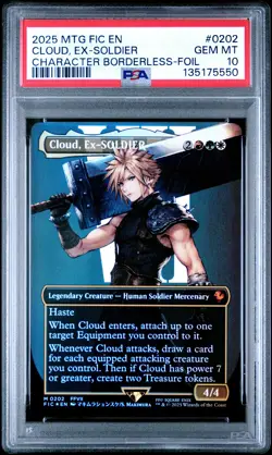 2025 MTG FINAL FANTASY COMMANDER #0202 CLOUD, EX-SOLDIER PSA 10 - Image 1