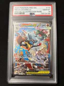 Mega Lucario Ex Special Illustration 179/132 PSA 10 Pokemon TCG Mega Evolution - Image 1