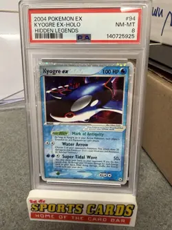 2004 Pokemon EX Hidden Legends Kyogre EX 94/101 PSA 8 Holo Rare - Image 1