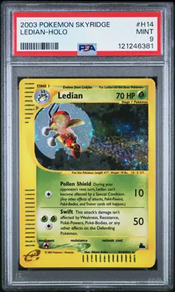 2003 POKEMON SKYRIDGE #H14 LEDIAN-HOLO PSA 9 - Image 1