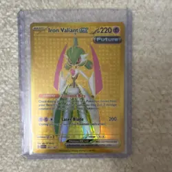 Pokemon TCG Iron Valiant ex Full Art Holo PAR 261/182 Rare Psychic ultra rare - Image 1