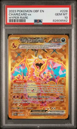 2023 POKEMON OBF EN-OBSIDIAN FLAMES HYPER RARE #228 CHARIZARD EX PSA 10 - Image 1