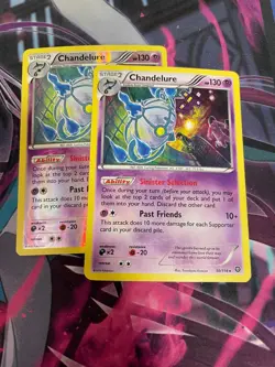 POKEMON - CHANDELURE X2 - HOLO RARE/REVERSE - LP - XY STEAM SIEGE - 50/114 - Image 1