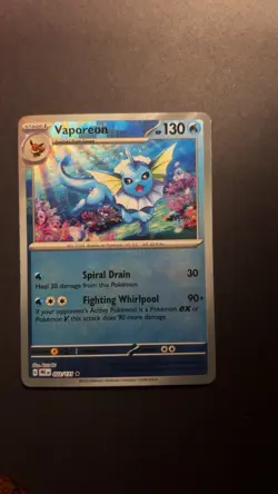 Vaporeon Master Ball Pattern 022/131 Pokemon TCG Prismatic Evolutions Holo - Image 1