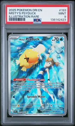 2025 POKEMON DRI EN-DESTINED RIVALS ILLUSTRATION RARE #193 MISTY'S PSYDUCK PSA 9 - Image 1