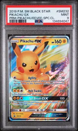 2019 POKEMON SM SPECIAL COLLECTION PROMO #SM232 PIKACHU GX PSA 9 - Image 1