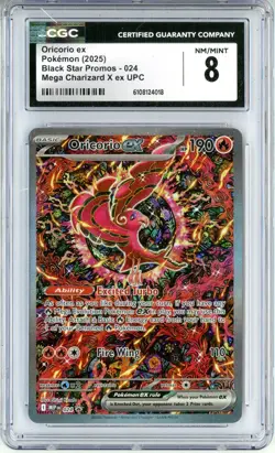 CGC NM/MINT 8 Pokemon TCG Oricorio ex 024 Me: Mega Evolution Promo Holo - Image 1