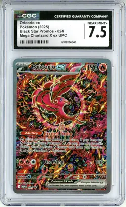 CGC NEAR MINT+ 7.5 Pokemon TCG Oricorio ex 024 Me: Mega Evolution Promo Holo - Image 1