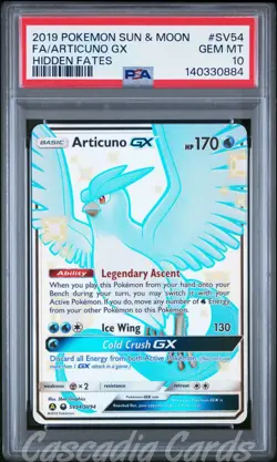 PSA 10 Articuno GX Shiny Full Art SV54/SV94 Hidden Fates Pokemon - Image 1