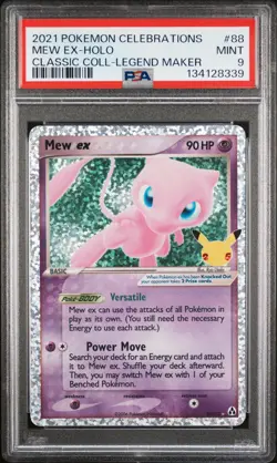 2021 POKEMON CELEBRATIONS CLASSIC COLL #88 MEW EX-HOLO PSA 9 - Image 1