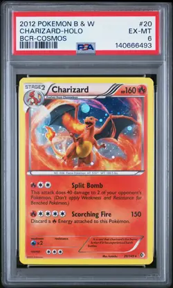 2012 POKEMON B&W BOUNDARIES CROSSED COSMOS #20 CHARIZARD-HOLO PSA 6 - Image 1