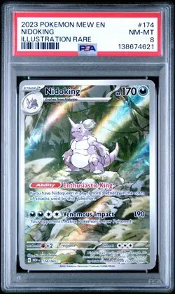 2023 POKEMON MEW EN-151 ILLUSTRATION RARE #174 NIDOKING PSA 8 - Image 1