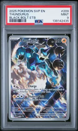 2025 POKEMON SVP BLACK BOLT ETB PROMO #209 THUNDURUS PSA 9 - Image 1