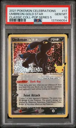 2021 POKEMON CELEBRATIONS CLASSIC COLL #17 UMBREON-GOLD STAR PSA 10 - Image 1