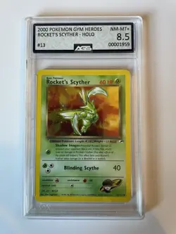 2000 Pokemon Rocket’s Scyther Holo Gym Heroes #13 AGS 8.5 - Image 1