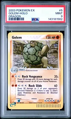 2003 POKEMON EX DRAGON #5 GOLEM-HOLO PSA 9 - Image 1