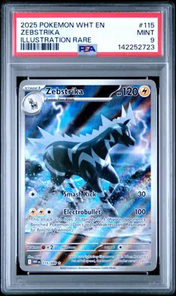 2025 Pokemon White Flare WHT EN Zebstrika Illustration Rare #115 PSA 9 Mint - Image 1