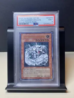 Yu-Gi-Oh! TCG Cyber Barrier Dragon SOI-EN006 1st Edition Ultimate Rare PSA 9 - Image 1