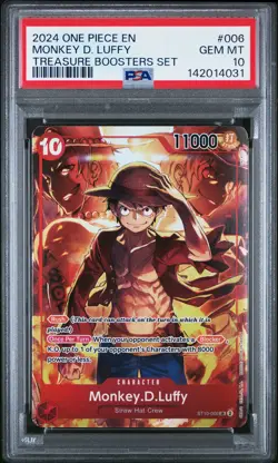 2024 ONE PIECE PROMOS TREASURE BOOSTERS SET #006 MONKEY D. LUFFY PSA 10 - Image 1