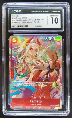 2025 ONE PIECE CCG YAMATO ALTERNATE ART EB01-007 CGC 10 C PT - Image 1
