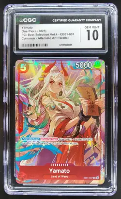 2025 ONE PIECE CCG YAMATO ALTERNATE ART EB01-007 CGC 10 D PT - Image 1