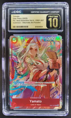 2025 ONE PIECE CCG YAMATO ALTERNATE ART EB01-007 CGC 10 PRISTINE C PT - Image 1