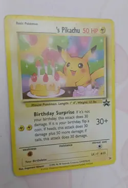 Pokemon Pikachu Birthday Promo Card – Vintage Collectible – Good Condition - Image 3