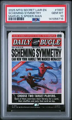 2025 MTG SECRET LAIR DROP DAILY BUGLE BREAKING NEWS SCHEMING SYMMETRY PSA 10 - Image 1