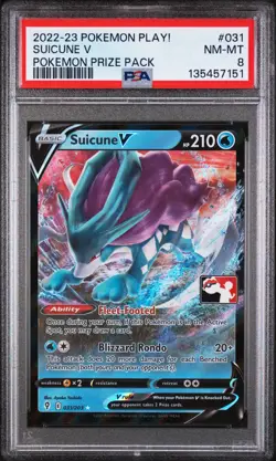 2022-2023 POKEMON PLAY! POKEMON PRIZE PACK #031 SUICUNE V PSA 8 - Image 1