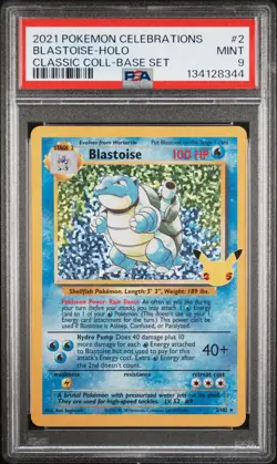 2021 POKEMON CELEBRATIONS CLASSIC COLL #2 BLASTOISE-HOLO PSA 9 - Image 1