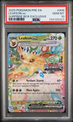 2025 POKEMON PRE SURPRISE BOX EXCLUSIVE #006 LEAFEON EX PSA 10 - Image 1