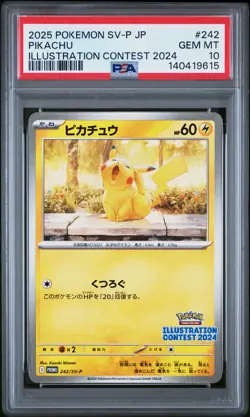 2025 POKEMON JPN SV-P PROMO ILLUSTRATION CONTEST 2024 #242 PIKACHU PSA 10 - Image 1