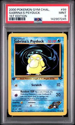 2000 POKEMON GYM CHALLENGE 1ST ED #99 SABRINA'S PSYDUCK PSA 9 - Image 1