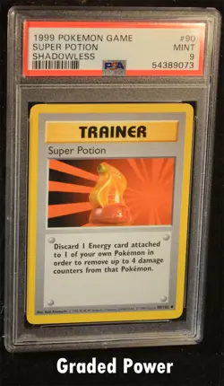 Pokemon Base Set Unlimited Shadowless Super Potion SHADOWLESS PSA 9 (9073) #90 - Image 1