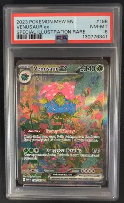 PSA 8 Venusaur ex 198/165 Special Illustration Rare MEW 151 Pokemon Graded Card - Image 1