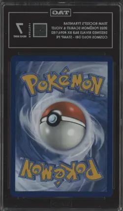 2025 Pokemon Destined Rivals Cosmos Holo Stamp 096 Team Rocket's Tyranitar TAG 7 - Image 2