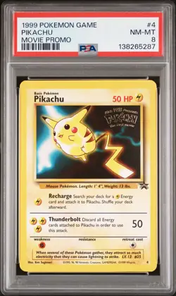 1999 POKEMON GAME MOVIE MOVIE PROMO #4 PIKACHU PSA 8 - Image 1
