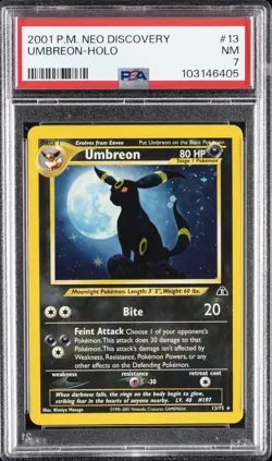 2001 POKEMON NEO DISCOVERY #13 UMBREON-HOLO PSA 7 - Image 1