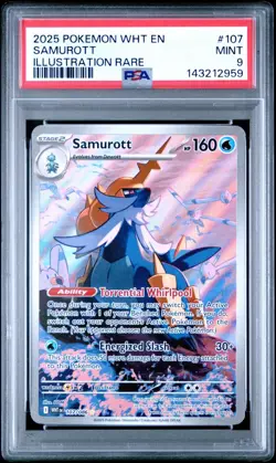 2025 Pokemon White Flare WHT En Samurott Illustration Rare #108 PSA 9 Mint - Image 1