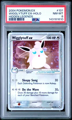 2004 POKEMON EX HIDDEN LEGENDS #101 WIGGLYTUFF EX-HOLO PSA 8 - Image 1